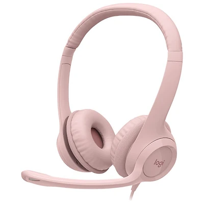 Logitech H390 Wired Headset with Noise Cancelling Microphone - Rose