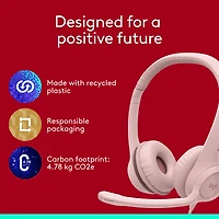 Logitech H390 Wired Headset with Noise Cancelling Microphone - Rose