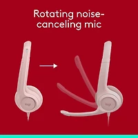 Logitech H390 Wired Headset with Noise Cancelling Microphone - Rose
