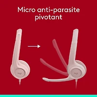 Logitech H390 Wired Headset with Noise Cancelling Microphone - Rose