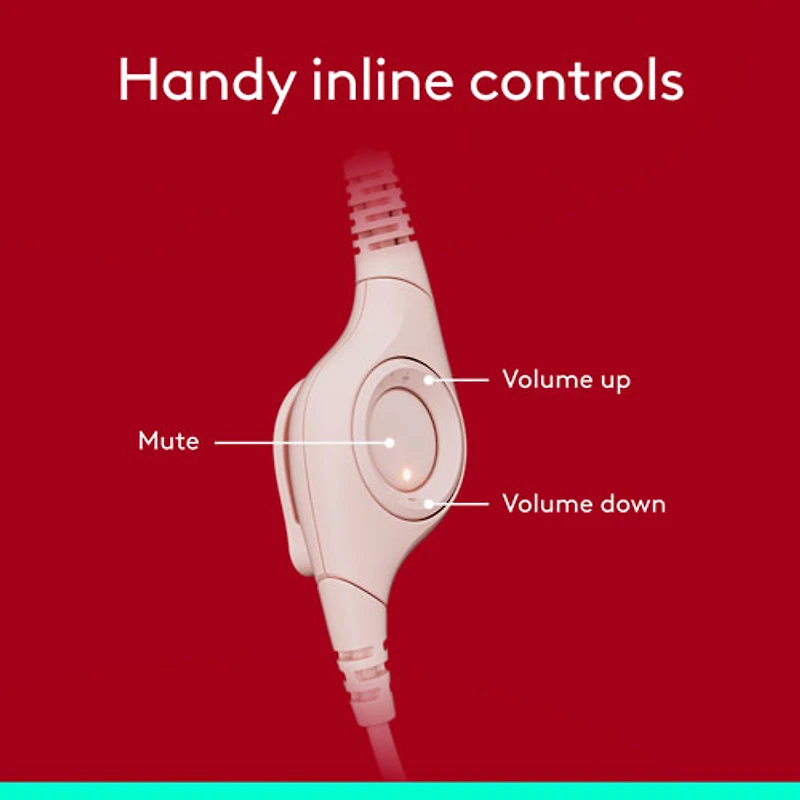 Casque d'écoute avec fil H390 de Logitech avec microphone à suppression du bruit - Rose