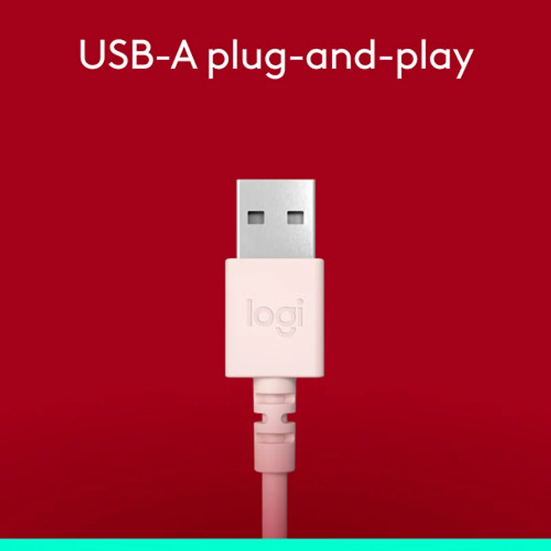 Logitech H390 Wired Headset with Noise Cancelling Microphone - Rose