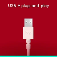 Logitech H390 Wired Headset with Noise Cancelling Microphone - Rose