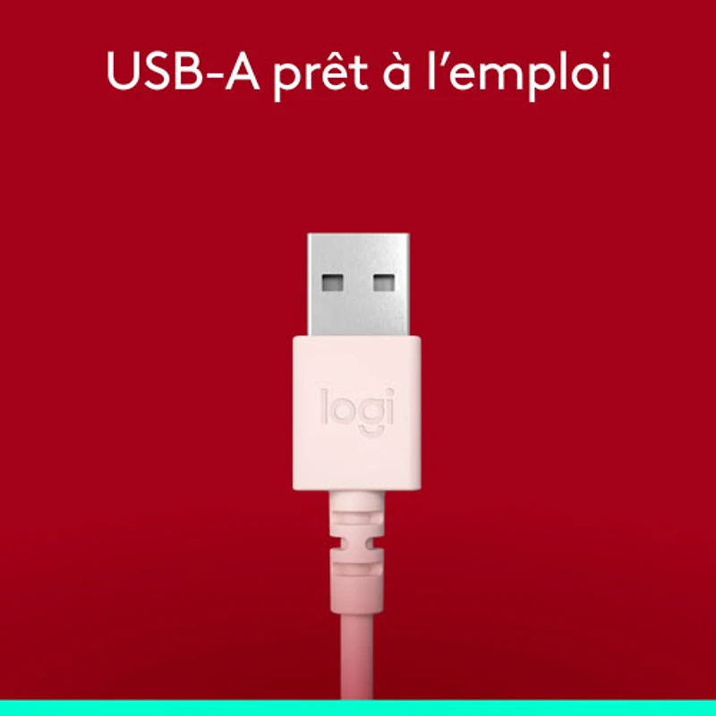 Logitech H390 Wired Headset with Noise Cancelling Microphone - Rose