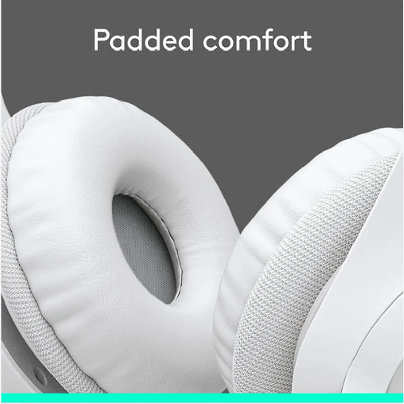 Casque d'écoute avec fil H390 de Logitech avec microphone à suppression du bruit - Blanc cassé