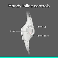 Casque d'écoute avec fil H390 de Logitech avec microphone à suppression du bruit - Blanc cassé