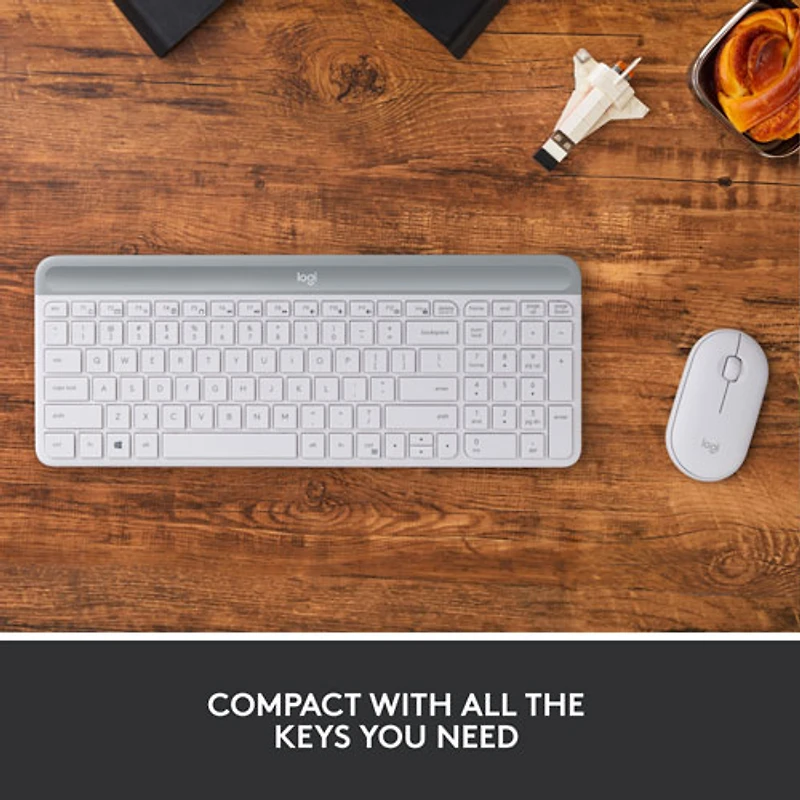 Logitech MK470 Slim Wireless Optical Keyboard & Mouse Combo - Off-White
