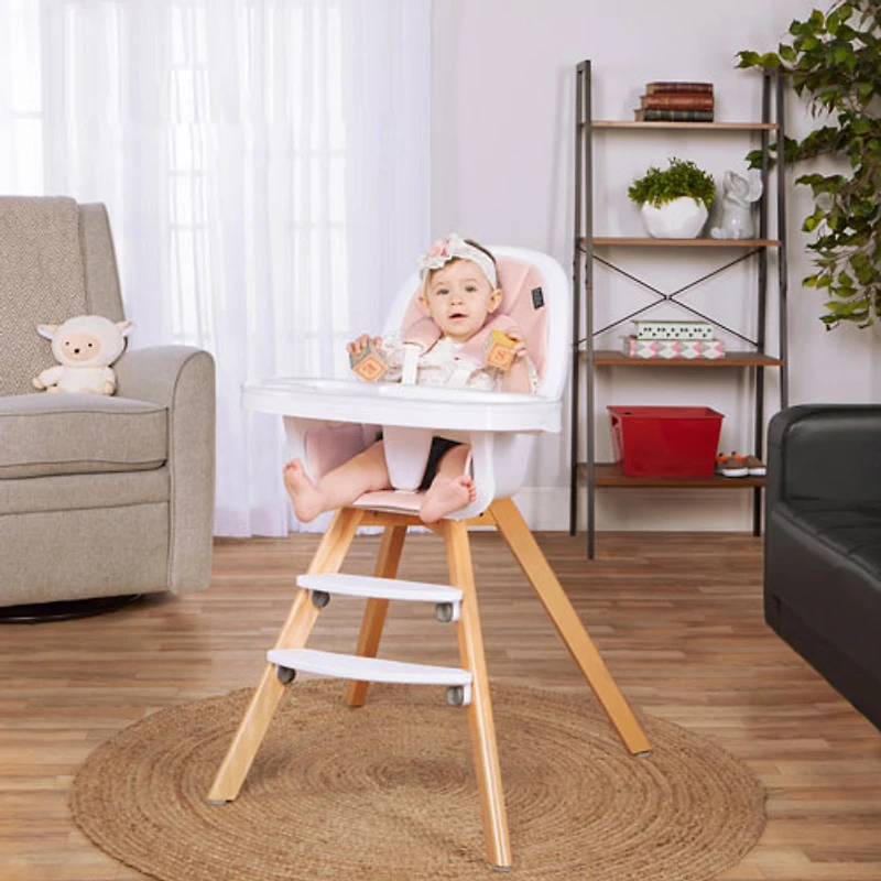 Chaise haute 2-en-1 Tabletalk de Dream On Me - Rose