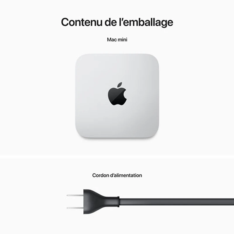 Ordinateur Mac mini de 256 Go d'Apple (MMFJ3VC/A) avec unité centrale octocoeur/processeur à 10 coeurs M2 d'Apple
