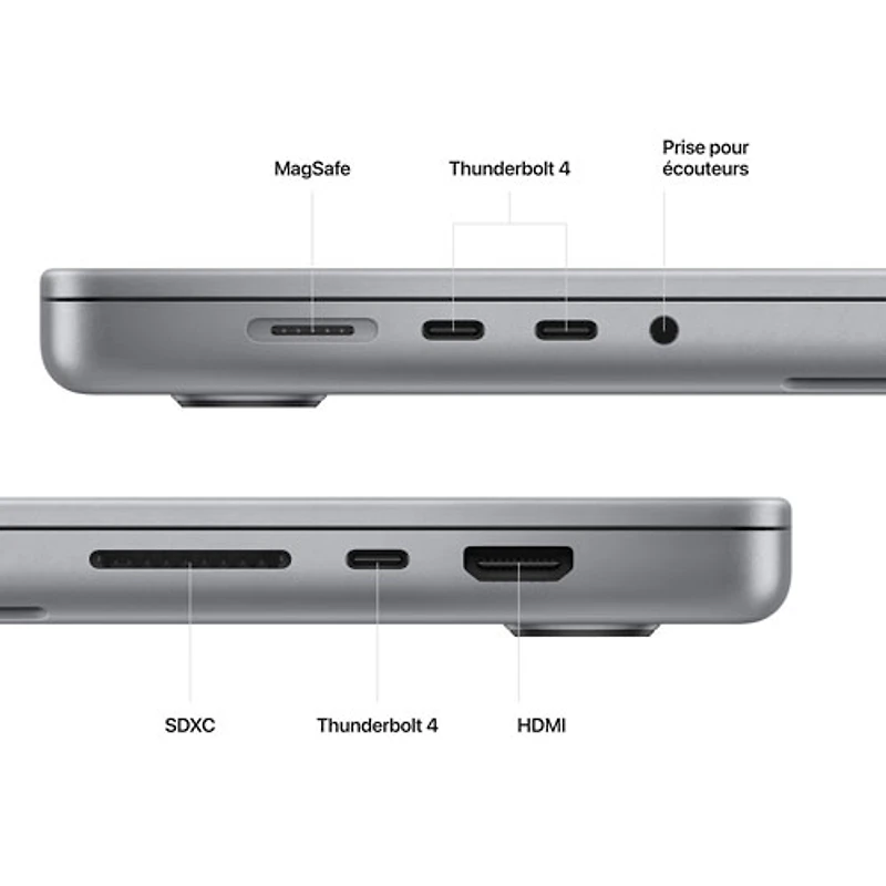 MacBook Pro de 16 po d'Apple (2023) - Gris cosmique (M2 Pro d'Apple/SSD 1 To/RAM 16 Go) - Français