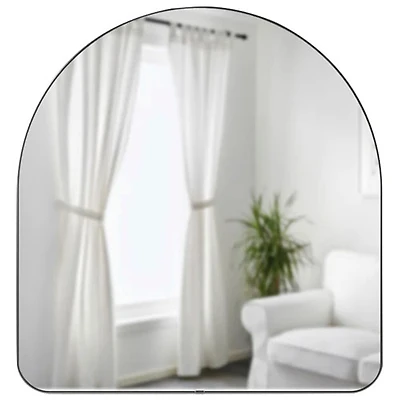 Miroir mural arqué de 34 x 36 po Hubba - Titane métallique