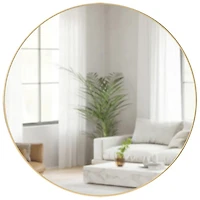 Hubba 34" Modern Wall Mirror - Brass