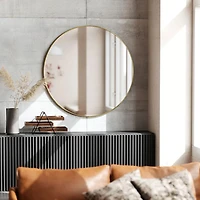 Hubba 34" Modern Wall Mirror - Brass