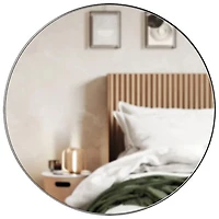 Miroir mural moderne de 34 po Hubba - Titane métallique