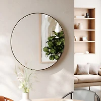 Miroir mural moderne de 34 po Hubba - Titane métallique