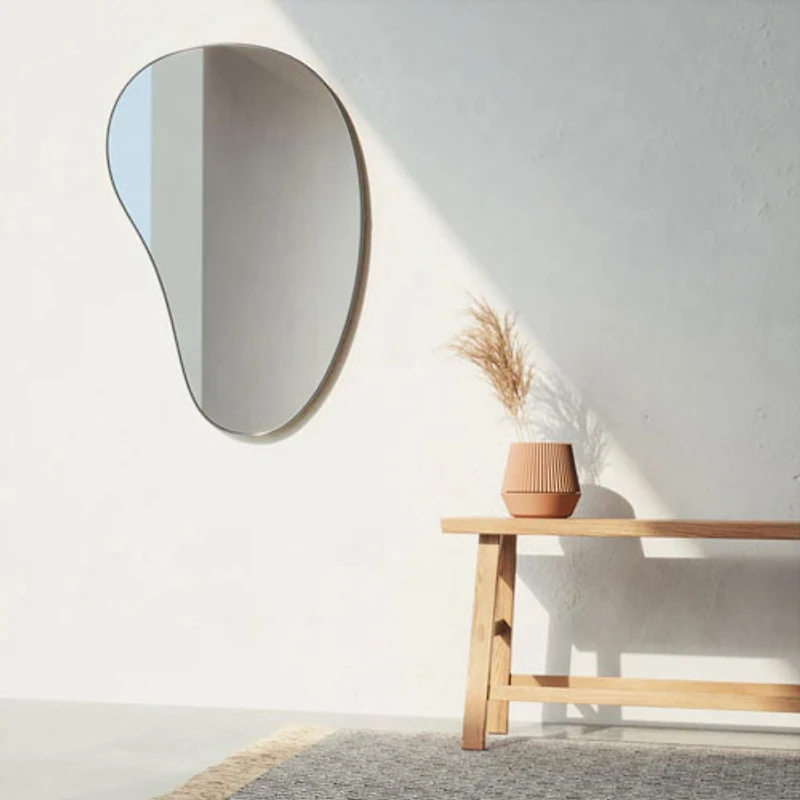 Miroir mural en galet Hubba - Titane métallique