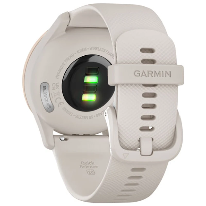 Montre intelligente active Bluetooth de 40 mm vivomove Trend de Garmin - Ivoire