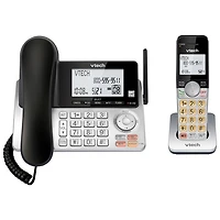 Téléphone avec fil/sans fil DECT 6.0 à 1 combiné de VTech avec répondeur (CS5249) - Argenté/Noir