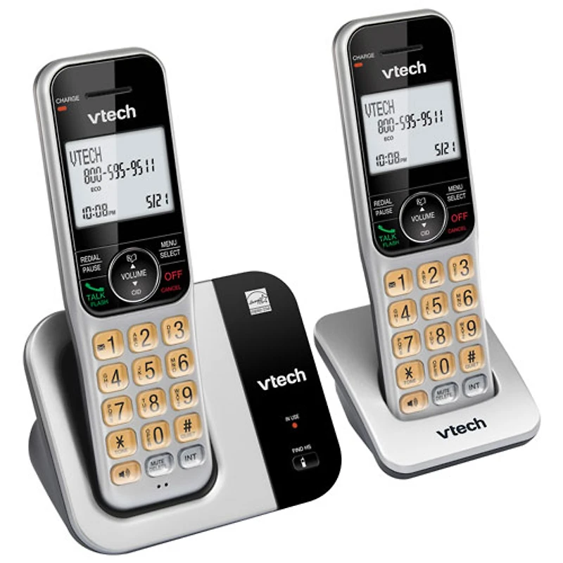 Téléphone sans fil DECT 6.0 à 2 combinés de VTech avec afficheur (CS5319-2) - Argenté/Noir - Exclusivité Best Buy