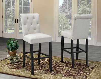 Tabouret de bar contemporain à hauteur de bar Tinga - Ensemble de 2 - Beige