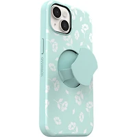 Étui rigide ajusté OtterGrip Symmetry d'OtterBox avec MagSafe pour iPhone 13/14 - Coquelicots sur fond bleu