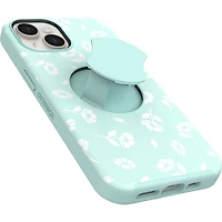 Étui rigide ajusté OtterGrip Symmetry d'OtterBox avec MagSafe pour iPhone 13/14 - Coquelicots sur fond bleu