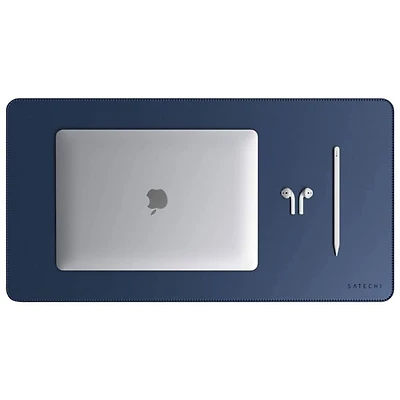 Sous-main en cuir écologique Deskmate de Satechi - Bleu marine