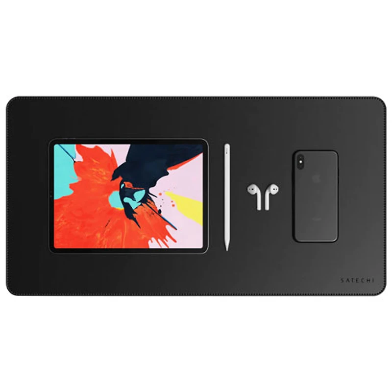 Sous-main en cuir écologique Deskmate de Satechi - Noir