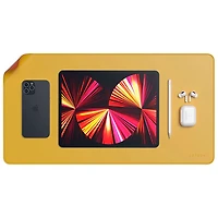 Sous-main à deux côtés en cuir écologique Deskmate de Satechi - Jaune/Orange