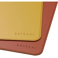 Sous-main à deux côtés en cuir écologique Deskmate de Satechi - Jaune/Orange