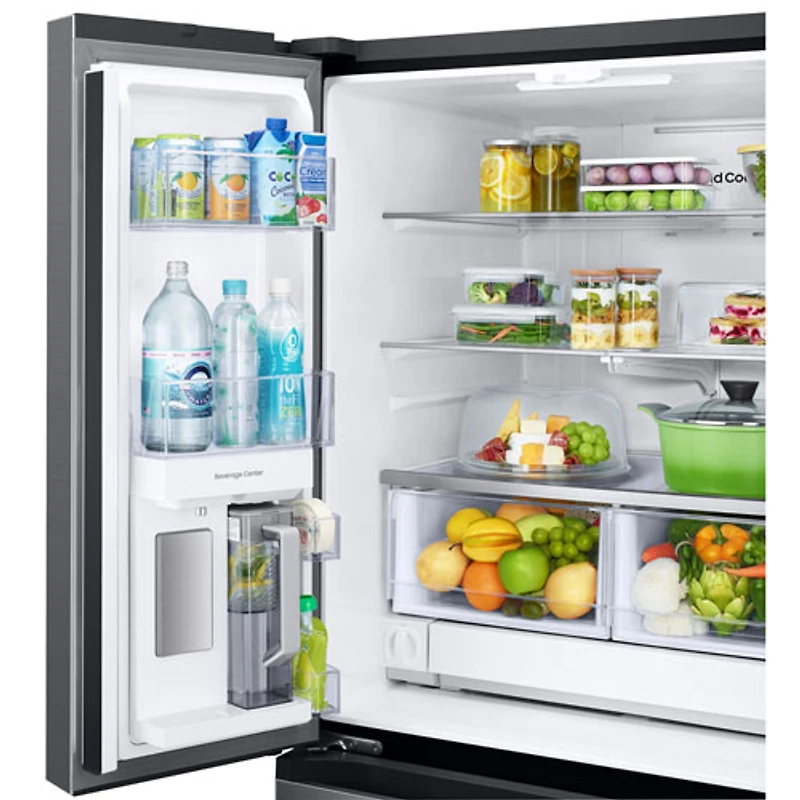 Réfrigérateur deux portes 24,5 pi³ 33 po avec distributeur d'eau de Samsung (RF25C5551SG/AA) - Inox noir