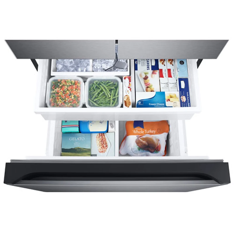 Réfrigérateur deux portes 24,5 pi³ 33 po avec distributeur d'eau de Samsung (RF25C5551SG/AA) - Inox noir
