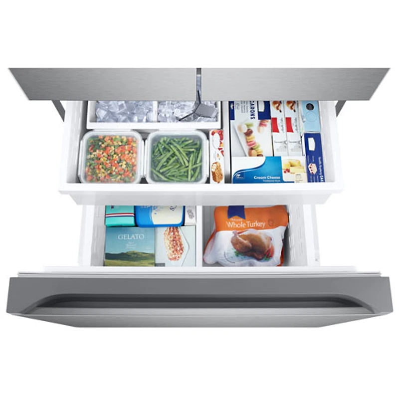 Réfrigérateur deux portes 24,5 pi³ 33 po avec distributeur d'eau de Samsung (RF25C5551SR/AA) - Inox