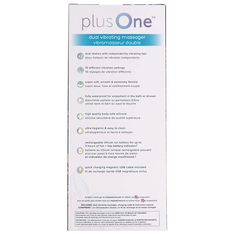 plusOne Dual Vibrating Massager - Pink