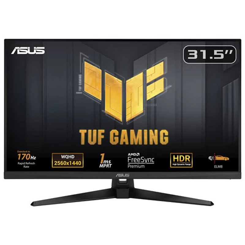 ASUS TUF 31.5" WQHD 1440p 170Hz 1ms VA LED FreeSync Gaming Monitor (VG32AQA1A)