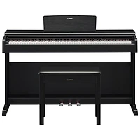 Piano numérique à 88 touches lestées à marteaux YDP145 ARIUS standard de Yamaha avec support, banc et 3 pédales - Noir