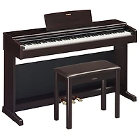 Piano numérique à 88 touches lestées à marteaux YDP145 ARIUS standard de Yamaha avec support, banc et 3 pédales - Palissandre