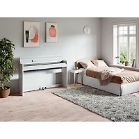 Yamaha ARIUS Slim 88-Key Weighted Action Digital Piano with Stand & 3 Pedals (YDPS35) - White