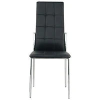 Chaise de salle à manger contemporaine en tissu Orion - Ensemble de 4 - Noir/Argenté