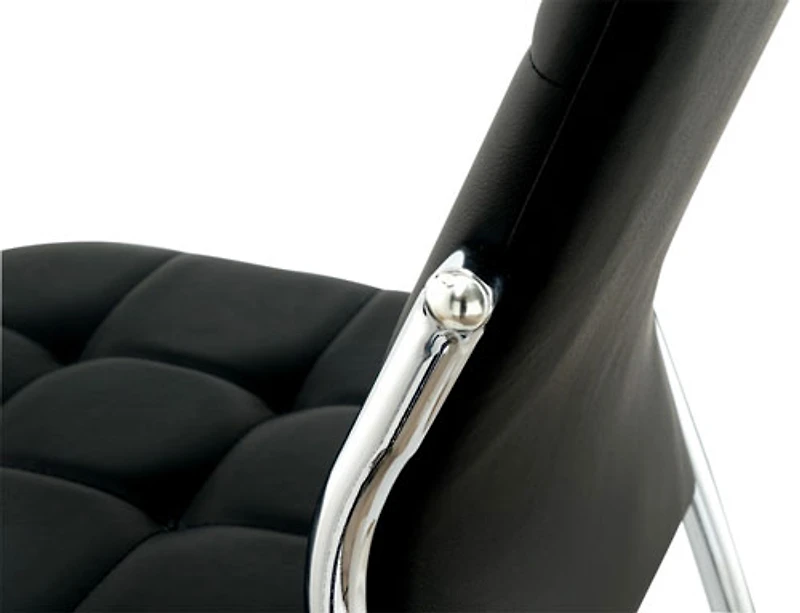 Chaise de salle à manger contemporaine en tissu Orion - Ensemble de 4 - Noir/Argenté