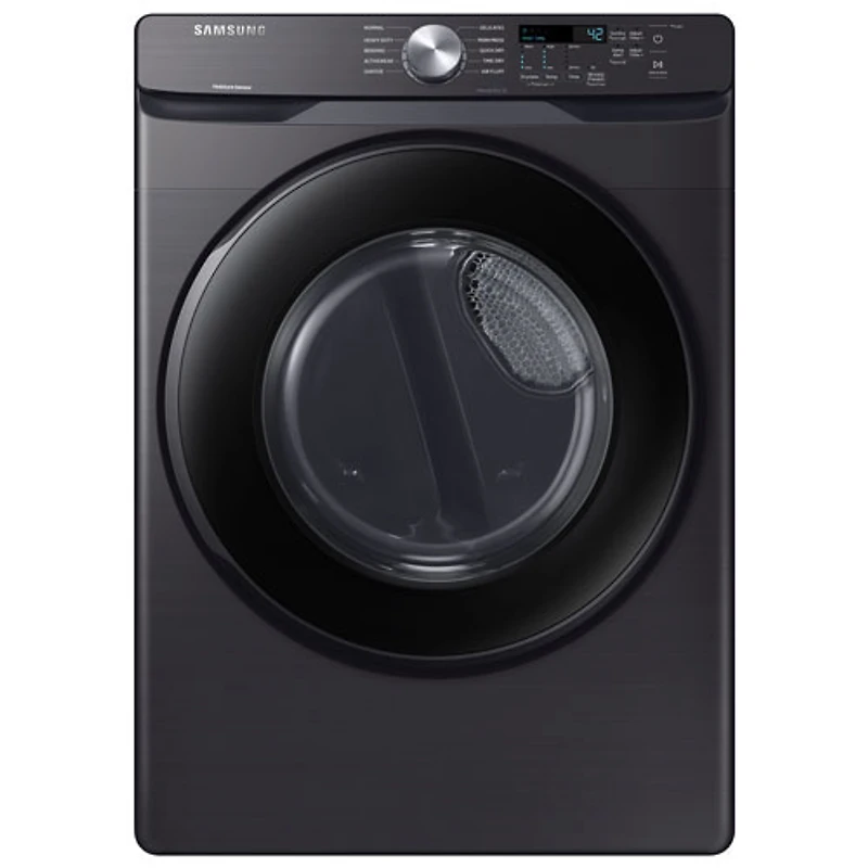 Open Box - Samsung 7.5 Cu. Ft. Electric Dryer (DVE45T6005V/AC) - Black Stainless Steel - Scratch & Dent