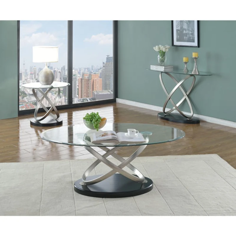 Table basse rectangulaire contemporaine Sophia - Argenté