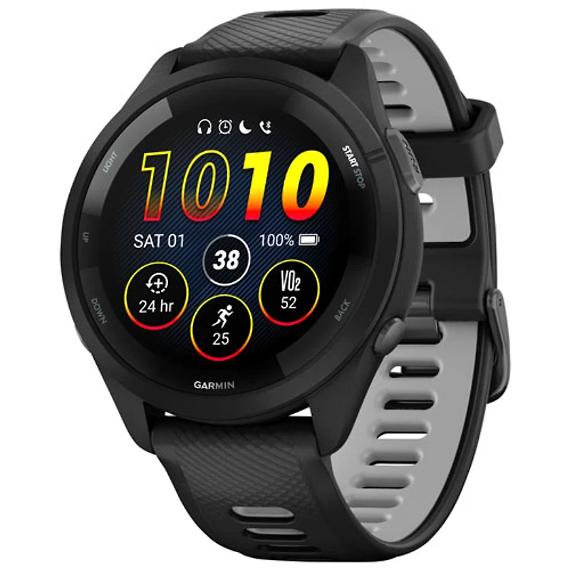 Garmin Forerunner 265 46mm Bluetooth Running Smartwatch - Black/Powder Grey