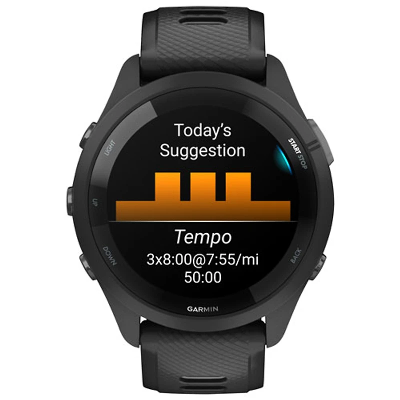 Garmin Forerunner 265 46mm Bluetooth Running Smartwatch - Black/Powder Grey