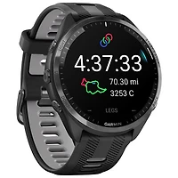 Montre intelligente Bluetooth de 47 mm Forerunner 965 de Garmin pour la course - Noir/Gris poudre