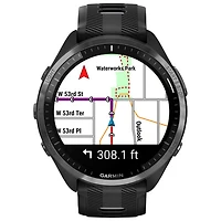 Montre intelligente Bluetooth de 47 mm Forerunner 965 de Garmin pour la course - Noir/Gris poudre