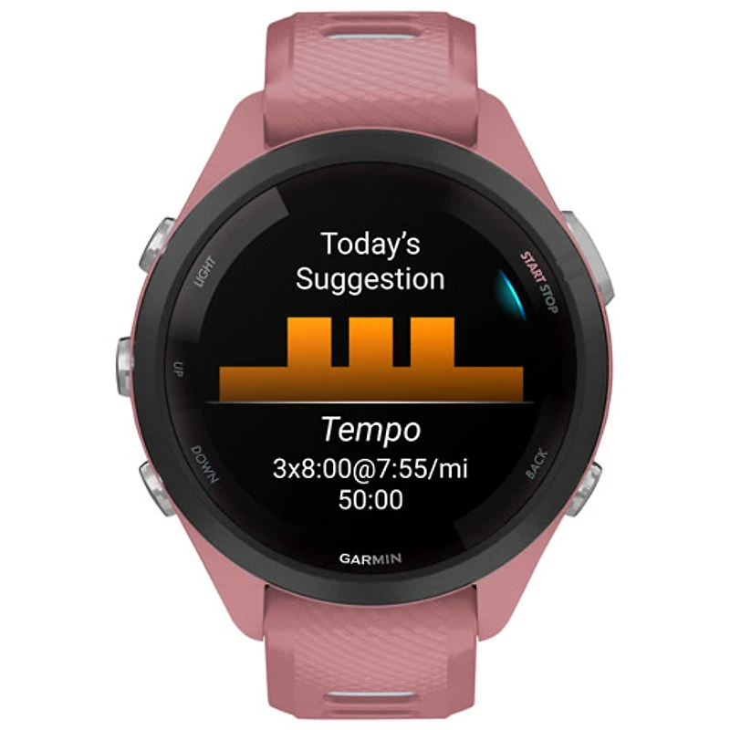 Garmin Forerunner 265S 42mm GPS Watch with Heart Rate Monitor - Light Pink/Powder Grey