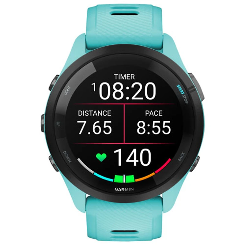 Garmin Forerunner 265 46mm Bluetooth Running Smartwatch - Aqua/Black