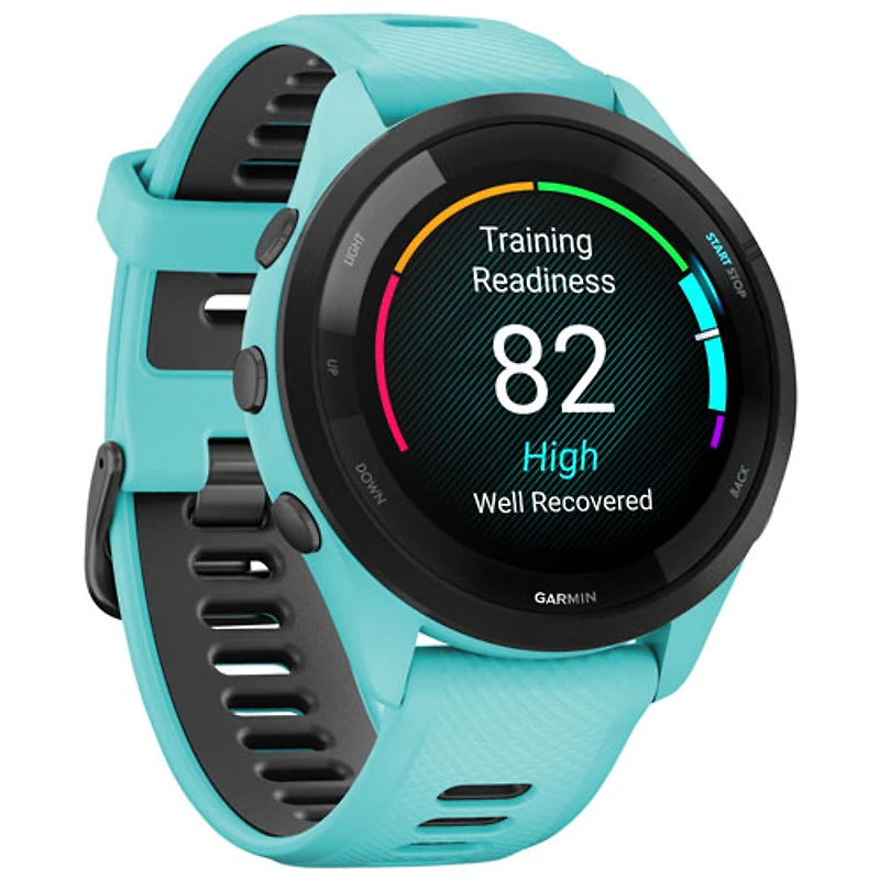 Garmin Forerunner 265 46mm Bluetooth Running Smartwatch - Aqua/Black