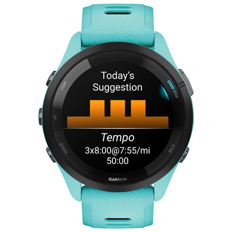 Garmin Forerunner 265 46mm Bluetooth Running Smartwatch - Aqua/Black